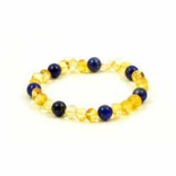 Barnsteenarmband Lemon, Azuursteen