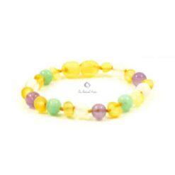 Barnsteenarmband Lemon, Amethist (S30-O2)