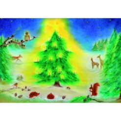 Ansichtkaart Kerstfeest in het bos