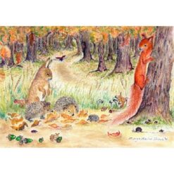 Ansichtkaart Herfst Geluk- Eentje van Margo