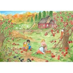 Ansichtkaart Rode huis in de herfst (eentje van margo)