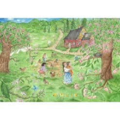 Ansichtkaart Rode huis in de lente (eentje van margo)
